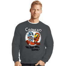 Load image into Gallery viewer, Daily_Deal_Shirts Crewneck Sweater, Unisex / Small / Charcoal Caphead
