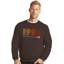 Load image into Gallery viewer, Daily_Deal_Shirts Crewneck Sweater, Unisex / Small / Dark Chocolate Raccoon City 1996
