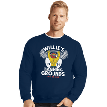 Load image into Gallery viewer, Shirts Crewneck Sweater, Unisex / Small / Navy Willie&#39;s Training Grounds
