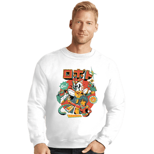 Daily_Deal_Shirts Crewneck Sweater, Unisex / Small / White Neko Roboto