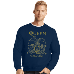 Shirts Crewneck Sweater, Unisex / Small / Navy Queen Of Dragons