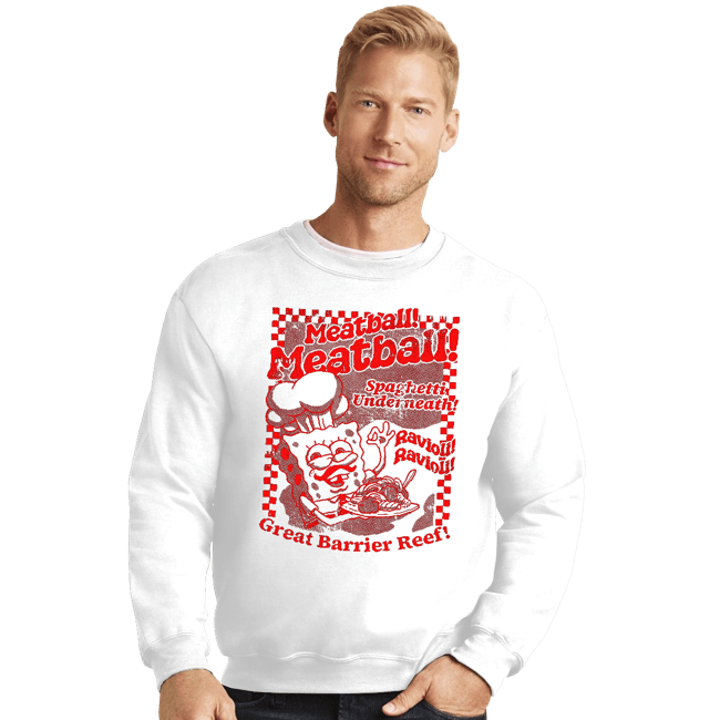 Daily_Deal_Shirts Crewneck Sweater, Unisex / Small / White Ravioli Ravioli!