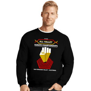 Daily_Deal_Shirts Crewneck Sweater, Unisex / Small / Black All Valley Karate