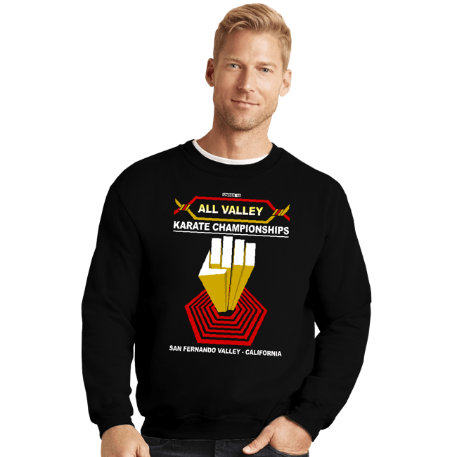Daily_Deal_Shirts Crewneck Sweater, Unisex / Small / Black All Valley Karate