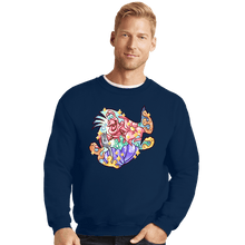 Load image into Gallery viewer, Shirts Crewneck Sweater, Unisex / Small / Navy Magical Silhouettes - Flounder
