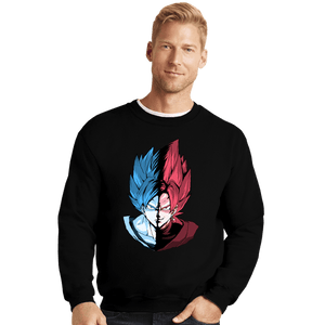 Shirts Crewneck Sweater, Unisex / Small / Black Blue VS Rose
