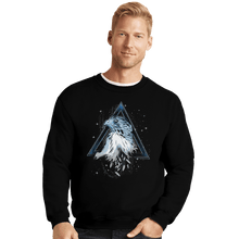 Load image into Gallery viewer, Shirts Crewneck Sweater, Unisex / Small / Black Wings of Silver Nerves of Steel
