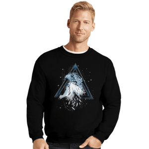 Shirts Crewneck Sweater, Unisex / Small / Black Wings of Silver Nerves of Steel