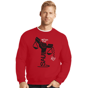 Daily_Deal_Shirts Crewneck Sweater, Unisex / Small / Red Saul On Saul