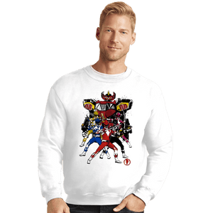 Shirts Crewneck Sweater, Unisex / Small / White Power Rangers Sumi-e