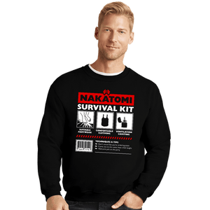 Daily_Deal_Shirts Crewneck Sweater, Unisex / Small / Black Nakatomi Survival Kit