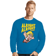 Load image into Gallery viewer, Shirts Crewneck Sweater, Unisex / Small / Sapphire Super Alright Bros.

