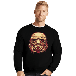 Shirts Crewneck Sweater, Unisex / Small / Black Skull Trooper