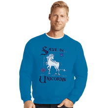 Load image into Gallery viewer, Secret_Shirts Crewneck Sweater, Unisex / Small / Sapphire Magical Conservation
