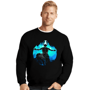 Daily_Deal_Shirts Crewneck Sweater, Unisex / Small / Black Air Bender Orb
