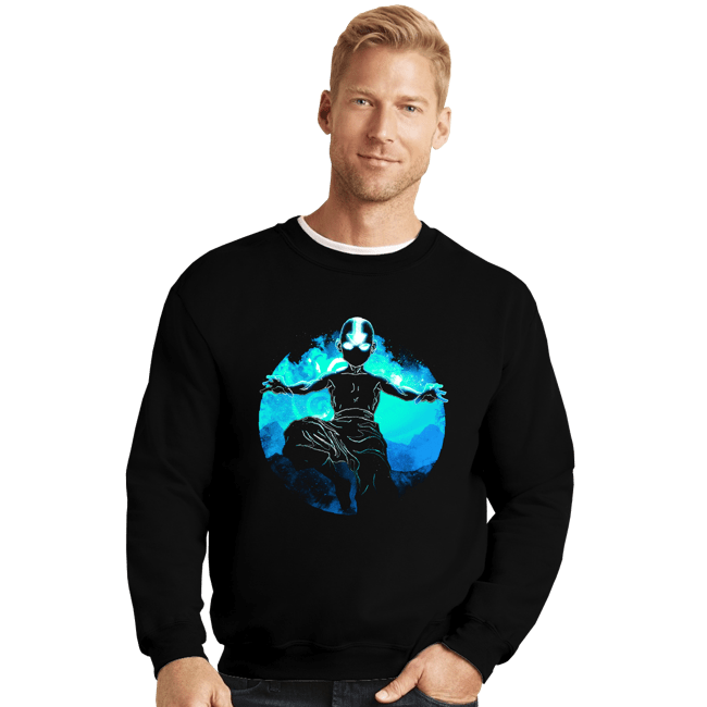 Daily_Deal_Shirts Crewneck Sweater, Unisex / Small / Black Air Bender Orb
