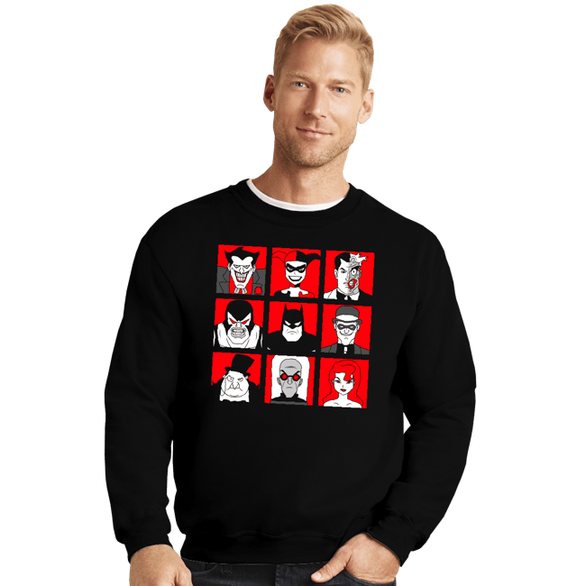 Secret_Shirts Crewneck Sweater, Unisex / Small / Black Bat Villains