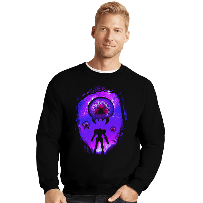 Daily_Deal_Shirts Crewneck Sweater, Unisex / Small / Black Bounty Hunter Landscape
