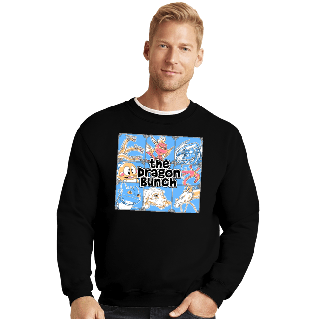 Daily_Deal_Shirts Crewneck Sweater, Unisex / Small / Black The Dragon Bunch