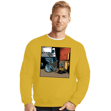 Load image into Gallery viewer, Secret_Shirts Crewneck Sweater, Unisex / Small / Gold Imposter Robot
