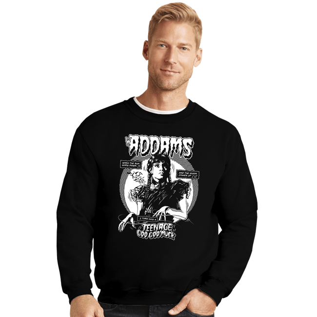 Daily_Deal_Shirts Crewneck Sweater, Unisex / Small / Black Goo Goo Duck