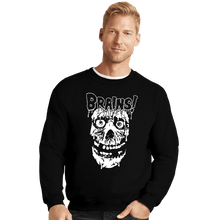 Load image into Gallery viewer, Daily_Deal_Shirts Crewneck Sweater, Unisex / Small / Black More Brains!
