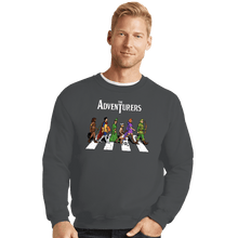 Load image into Gallery viewer, Daily_Deal_Shirts Crewneck Sweater, Unisex / Small / Charcoal The Adventurers
