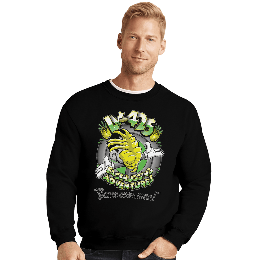 Shirts Crewneck Sweater, Unisex / Small / Black Facehugging Adventures