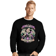 Load image into Gallery viewer, Daily_Deal_Shirts Crewneck Sweater, Unisex / Small / Black Villains Unite Cruella
