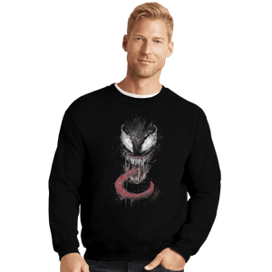 Shirts Crewneck Sweater, Unisex / Small / Black Venom Splatter