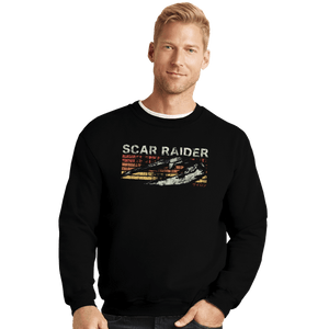 Shirts Crewneck Sweater, Unisex / Small / Black Scar Raider