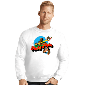 Shirts Crewneck Sweater, Unisex / Small / White Funky Flights