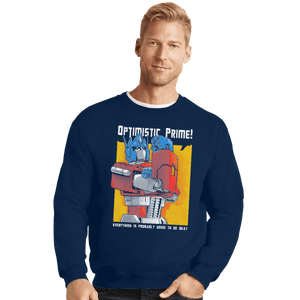 Shirts Crewneck Sweater, Unisex / Small / Navy Optimistic Prime