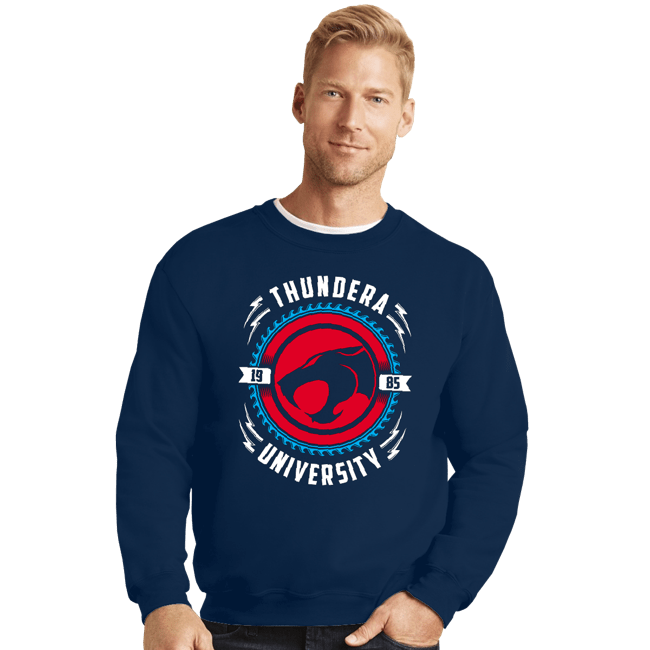 Daily_Deal_Shirts Crewneck Sweater, Unisex / Small / Navy Thundera University