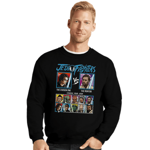 Daily_Deal_Shirts Crewneck Sweater, Unisex / Small / Black Jedi Fighters