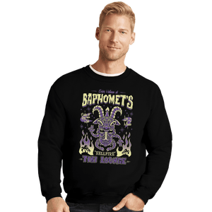 Shirts Crewneck Sweater, Unisex / Small / Black Baphomet's Tiki Lounge