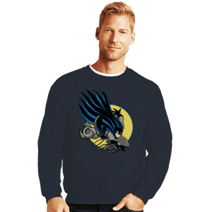 Daily_Deal_Shirts Crewneck Sweater, Unisex / Small / Dark Heather Bat 300