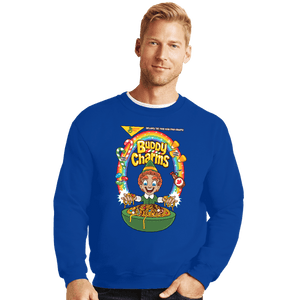 Daily_Deal_Shirts Crewneck Sweater, Unisex / Small / Royal Blue Buddy Charms