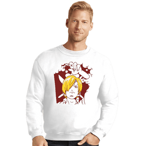 Shirts Crewneck Sweater, Unisex / Small / White Pirate Cook
