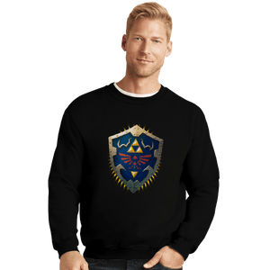 Shirts Crewneck Sweater, Unisex / Small / Black Hylian Shield