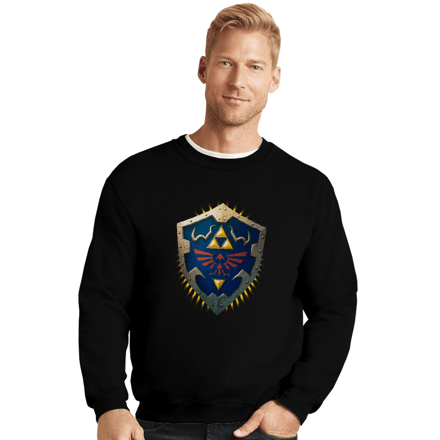 Shirts Crewneck Sweater, Unisex / Small / Black Hylian Shield