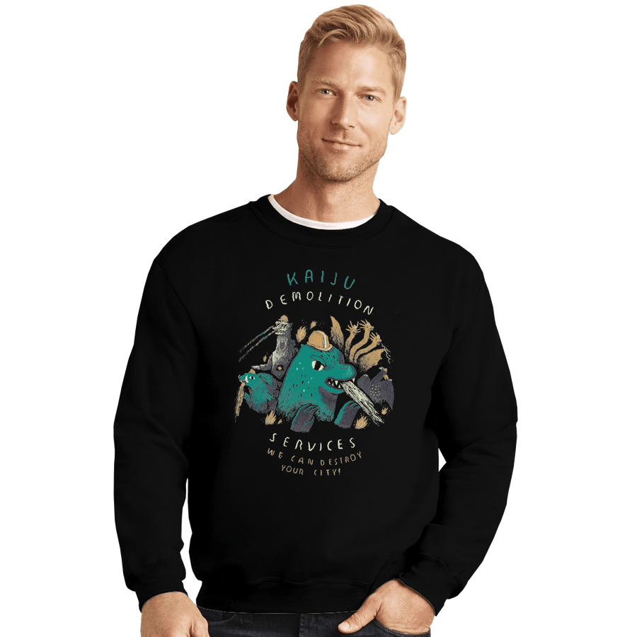 Shirts Crewneck Sweater, Unisex / Small / Black Kaiju Demolition Services