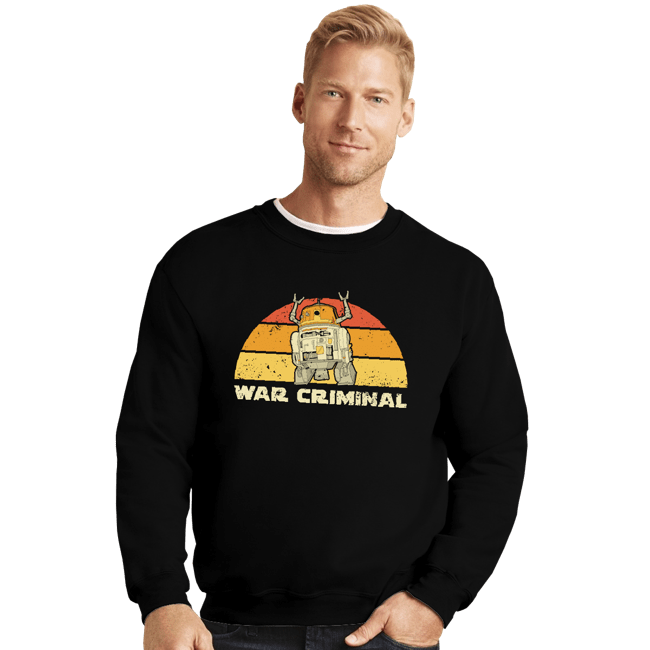 Daily_Deal_Shirts Crewneck Sweater, Unisex / Small / Black Vintage Criminal Droid