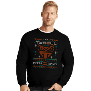 Daily_Deal_Shirts Crewneck Sweater, Unisex / Small / Black Happy Replicant Xmas