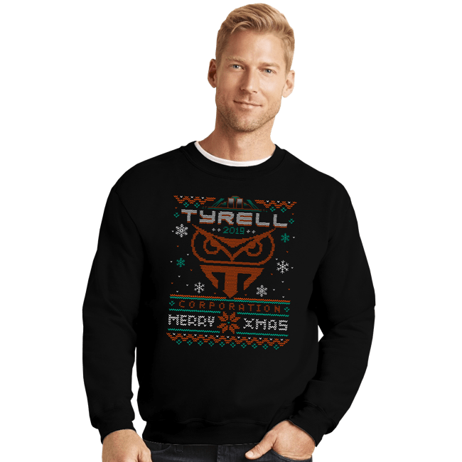 Daily_Deal_Shirts Crewneck Sweater, Unisex / Small / Black Happy Replicant Xmas