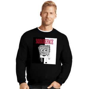 Shirts Crewneck Sweater, Unisex / Small / Black Squareface