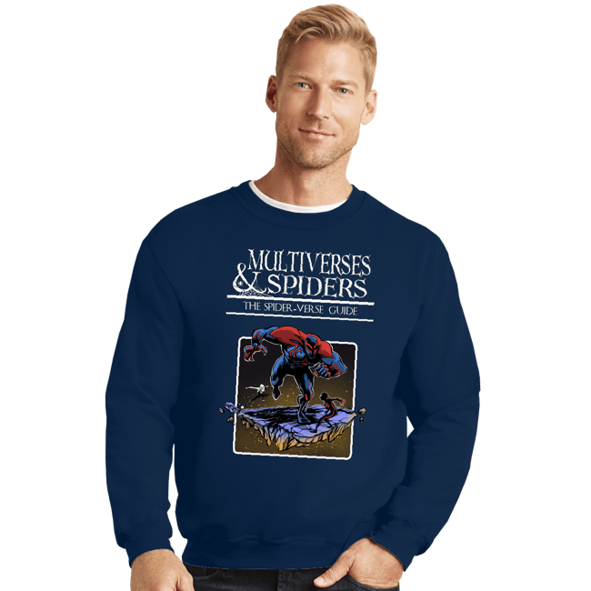 Secret_Shirts Crewneck Sweater, Unisex / Small / Navy Multiverses And Spiders