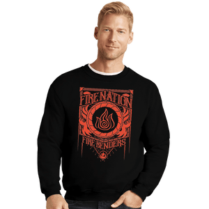 Shirts Crewneck Sweater, Unisex / Small / Black Fire Nation