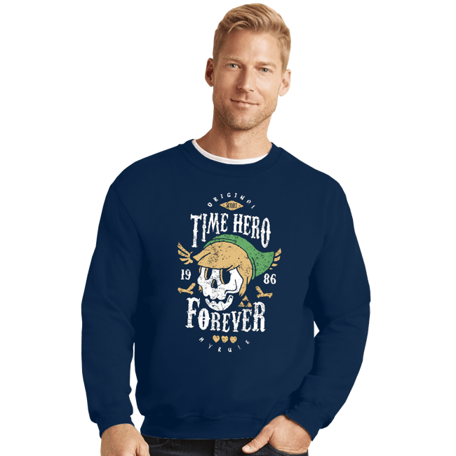 Shirts Crewneck Sweater, Unisex / Small / Navy Time Hero Forever