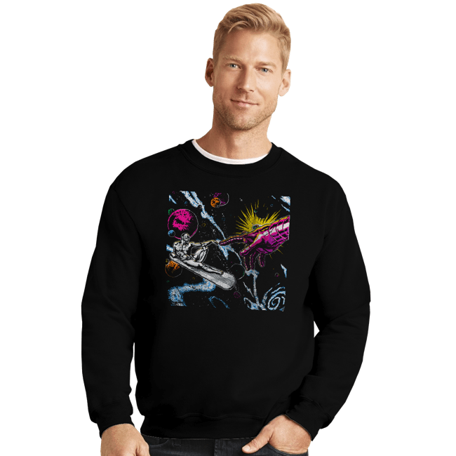 Secret_Shirts Crewneck Sweater, Unisex / Small / Black Creation Of Silver Surfer Secret Sale